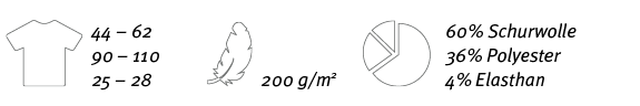  ,44   62 90   110 25   28, ,200 g m2, ,60% Schurwolle 36% Polyester 4% Elasthan