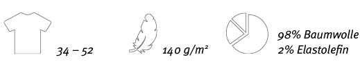  ,34   52, ,140 g m2, ,98% Baumwolle 2% Elastolefin